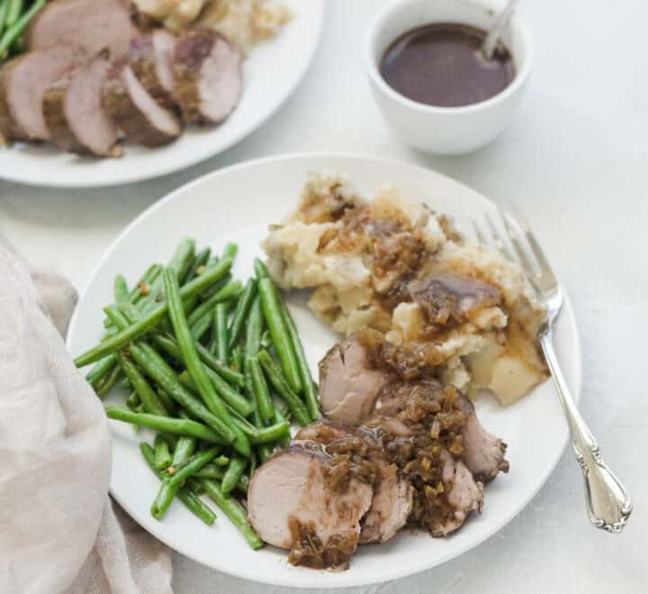 Easy Crock Pot Pork Tenderloin - 10 minute prep, family favorite!